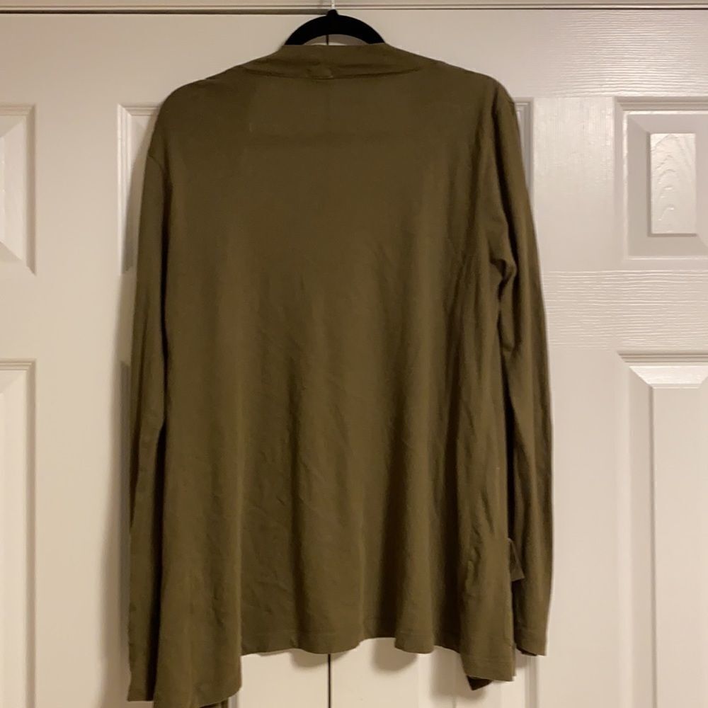 J Crew Factory Army Green Open Cardigan Top - image 5